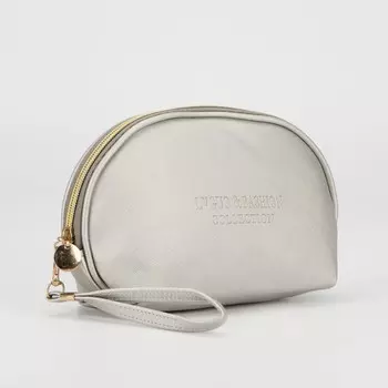 Косметичка на молнии, с ручкой, цвет серебристый