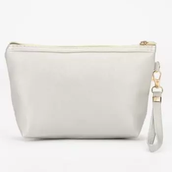 Косметичка на молнии, с ручкой, цвет серебристый