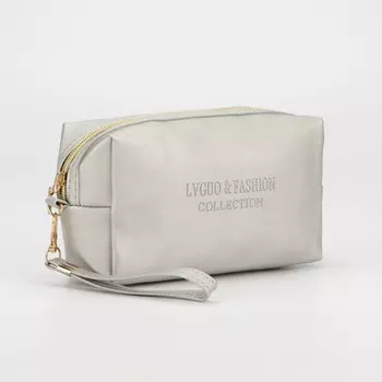 Косметичка на молнии, с ручкой, цвет серебристый