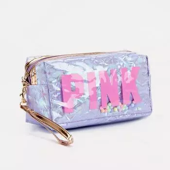 Косметичка на молнии, с ручкой, цвет сиреневый