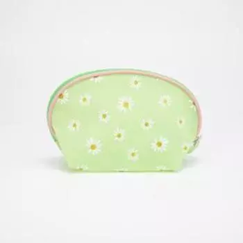 Косметичка на молнии, с ручкой, цвет зелёный