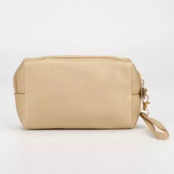 Косметичка на молнии, с ручкой, цвет золотистый