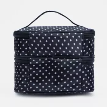 Косметичка на молнии, с зеркалом, цвет чёрный