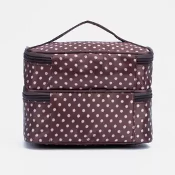 Косметичка на молнии, с зеркалом, цвет коричневый