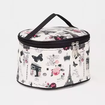 Косметичка на молнии, с зеркалом, цвет серый