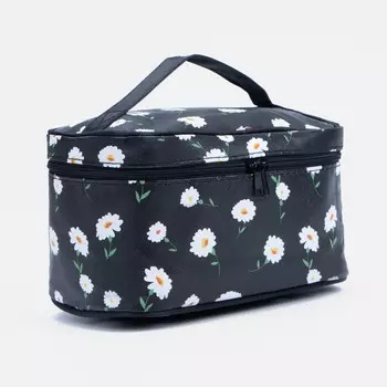 Косметичка на молнии, зеркало, цвет чёрный