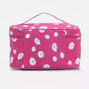 Косметичка на молнии, зеркало, цвет малиновый