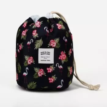 Косметичка на шнурке, с кошельком, цвет чёрный