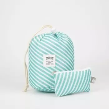 Косметичка на шнурке, с кошельком, цвет зелёный