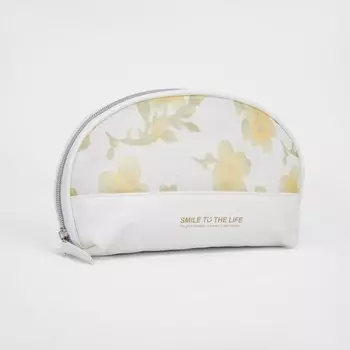 Косметичка на молнии, цвет бело/зелёный