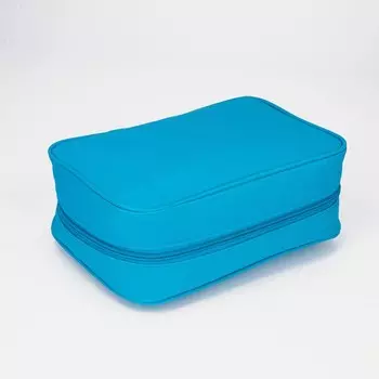 Косметичка-несессер на молнии, с крючком, цвет голубой