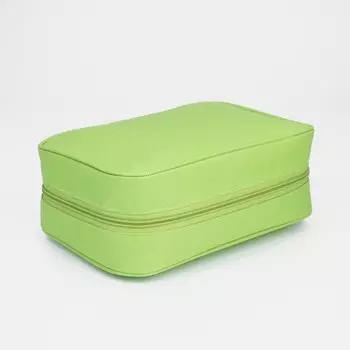 Косметичка-несессер на молнии, с крючком, цвет зелёный