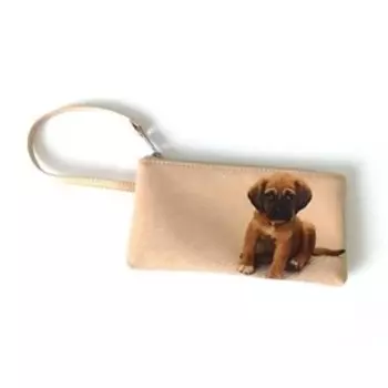 Косметичка, отдел на молнии, цвет бежевый "Щенок"