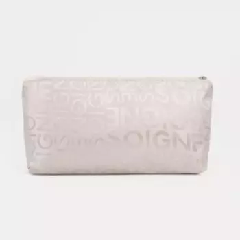 Косметичка-пенал на молнии, маленькая, с надписями, белая