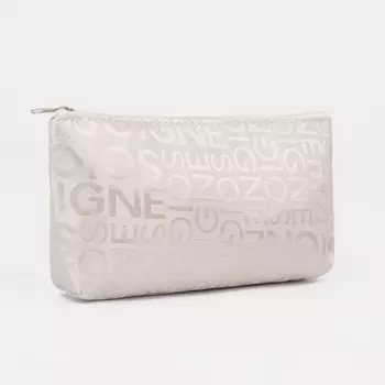 Косметичка-пенал на молнии, маленькая, с надписями, белая