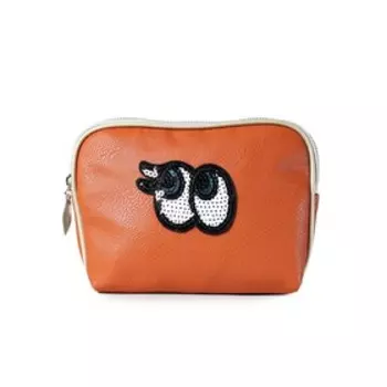 Косметичка, отдел на молнии, цвет рыжий