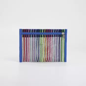 Косметичка, отдел на молнии, цвет синий