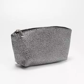 Косметичка простая, отдел на молнии, цвет серебристый