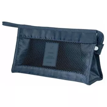 Косметичка с сеткой, 27х8х16 см, тёмно-синяя