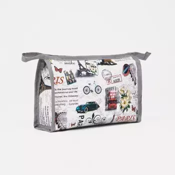 Косметичка на молнии, цвет серый