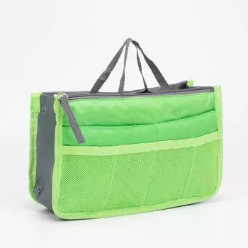 Косметичка-органайзер на молниях, цвет зелёный