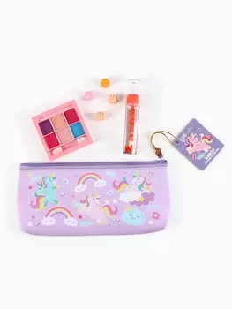 Косметика детская «Спелая клубничка» для девочек: тени 6 цветов, блеск прозрачный 10 г, заколки для волос