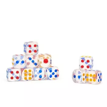 Кости игральные, кубики для настольных игр 1.41.4 см, фасовка 100 шт., прозрачные