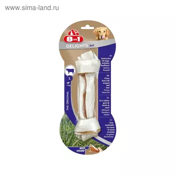 Косточка 8in1 DELIGHTS Beef L для крупных собак, с говядиной, 21 см