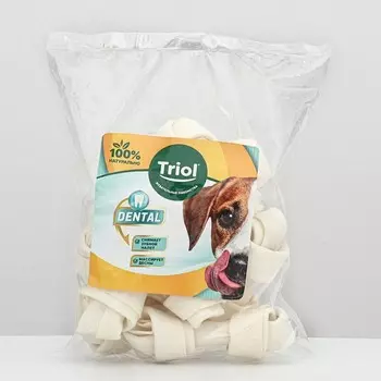 Косточка жевательная Triol DENTAL, узловые белые, 10 см (набор 10 шт)