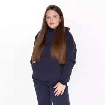 Костюм брюки/толстовка женский НАЧЁС, цвет синий меланж, размер 46