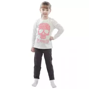 Костюм детский «Череп», рост 122 см, цвет молочный