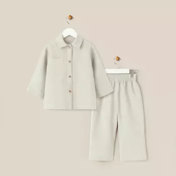 Костюм детский домашний (рубашка и брюки) SL HOME, размер 32 (110-116 см), светло-зелёный