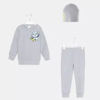 Костюм детский (джемпер/брюки) А.КМ-732/1, цвет серый, рост 104