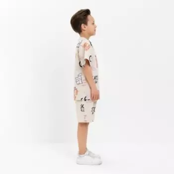 Костюм детский (футболка, шорты) KAFTAN "Graffiti", р.36 (134-140 см)