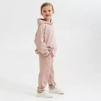 Костюм детский (худи, брюки) Casual Collection KIDS цвет пудровый, рост 134