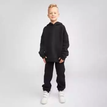 Костюм детский (худи, брюки) MINAKU: Casual Collection KIDS, цвет чёрный, рост 110