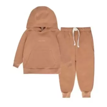Костюм детский худи и брюки One love winter, рост 80 см., цвет светло-коричневый