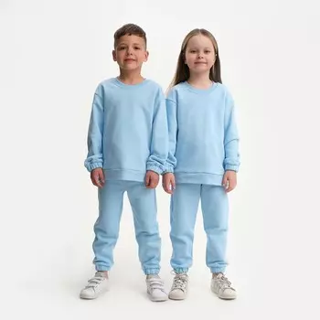 Костюм детский (свитшот, брюки) KAFTAN Basic line, размер 34 (122-128 см), голубой
