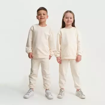Костюм детский (свитшот, брюки) KAFTAN Basic line, размер 28 (86-92 см), бежевый