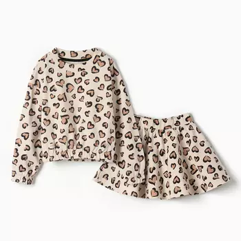 Костюм детский (свитшот и юбка) KAFTAN Leo love, размер 30 (98-104 см)