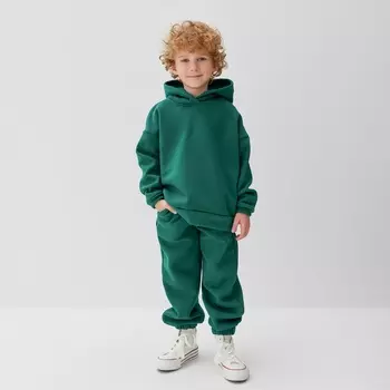 Костюм детский (толстовка, брюки) KAFTAN Basic line, размер 32 (110-116 см), зелёный