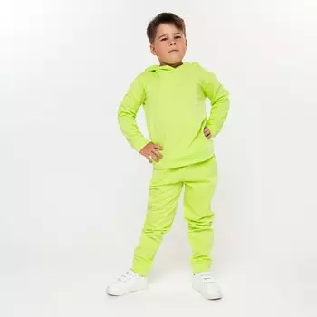 Костюм детский (толстовка, брюки) с НАЧЁСОМ, цвет салатовый, рост 140 см