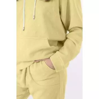 Костюм для девочки: худи, брюки, рост 134 см, цвет лимон