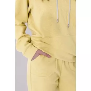 Костюм для девочки: худи, брюки, рост 146 см, цвет лимон