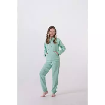 Костюм для девочки: худи, брюки, рост 158 см, цвет ментол
