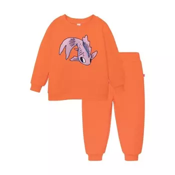 Костюм для девочки: свитшот и брюки, рост 92 см, цвет оранжевый