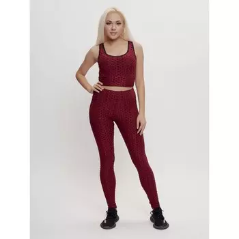 Костюм для фитнеса женский бордового цвета, размер 44-46