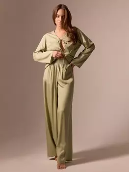 Пижама женская (рубашка, брюки) SL HOME Modal Home, размер M, зелёная