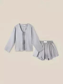 Пижама женская (рубашка, шорты) SL HOME Modal Home, размер XL, серая