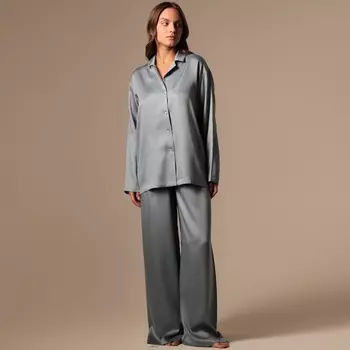 Пижама женская (рубашка, брюки) SL HOME Tensel Home, размер L, голубая